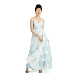 Say Yes To The Dress Light Blue White Lace Ball Gown Prom Dress